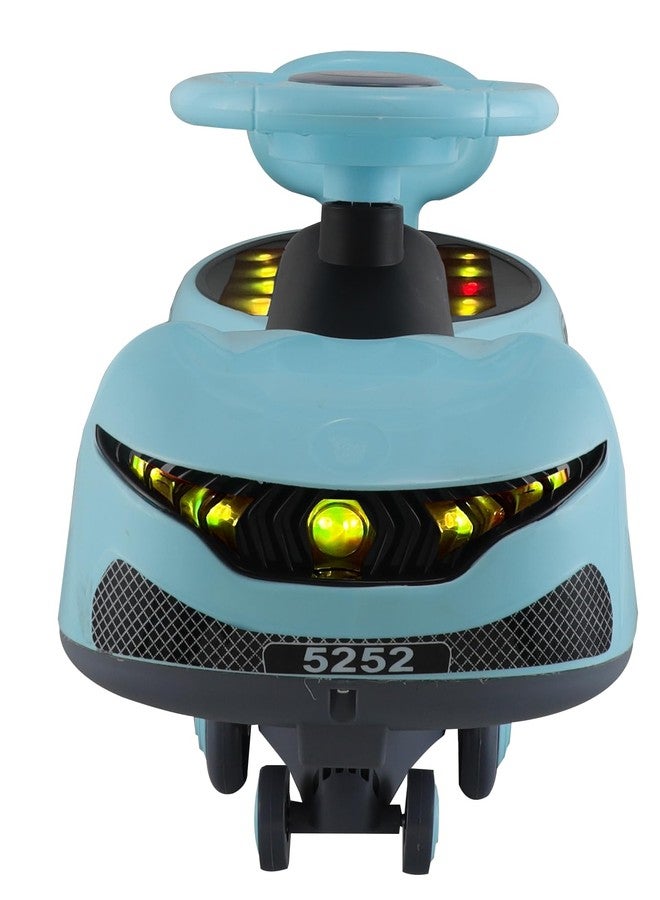 JoyRide Sports DLX Light-Up Magic Car - Easy Glide Ride-On Toy for Kids | LED Lights, Music & 360° Swivel Wheels | Push Swing Car for Indoor/Outdoor Fun Ages 2+ Years (Blue) - Image 1